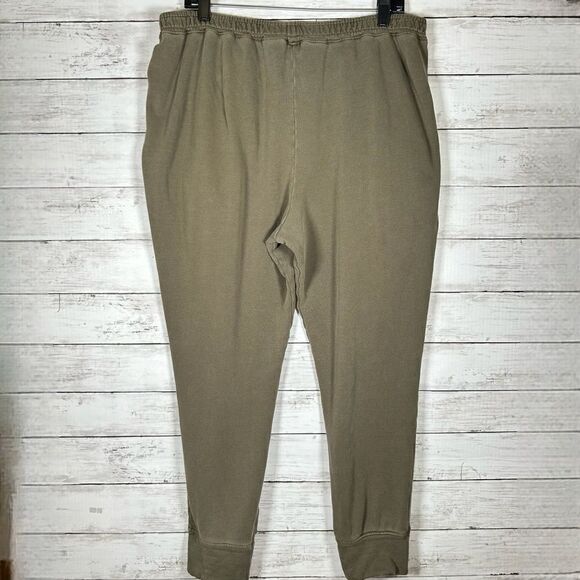 Free People High Elastic Pull Waist  Sweatpants Joggers Olive L - Picture 2 of 7